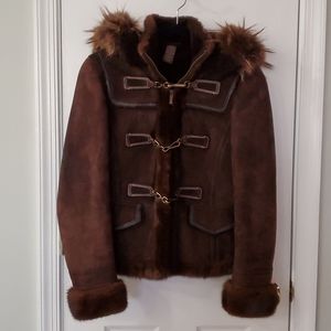 Coach Lamb Shearling with Mink Trim